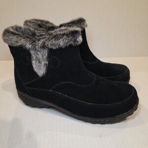 Khombu Suede All Weather Booties - Size Women's 7M - With Faux Fur - Little Wear